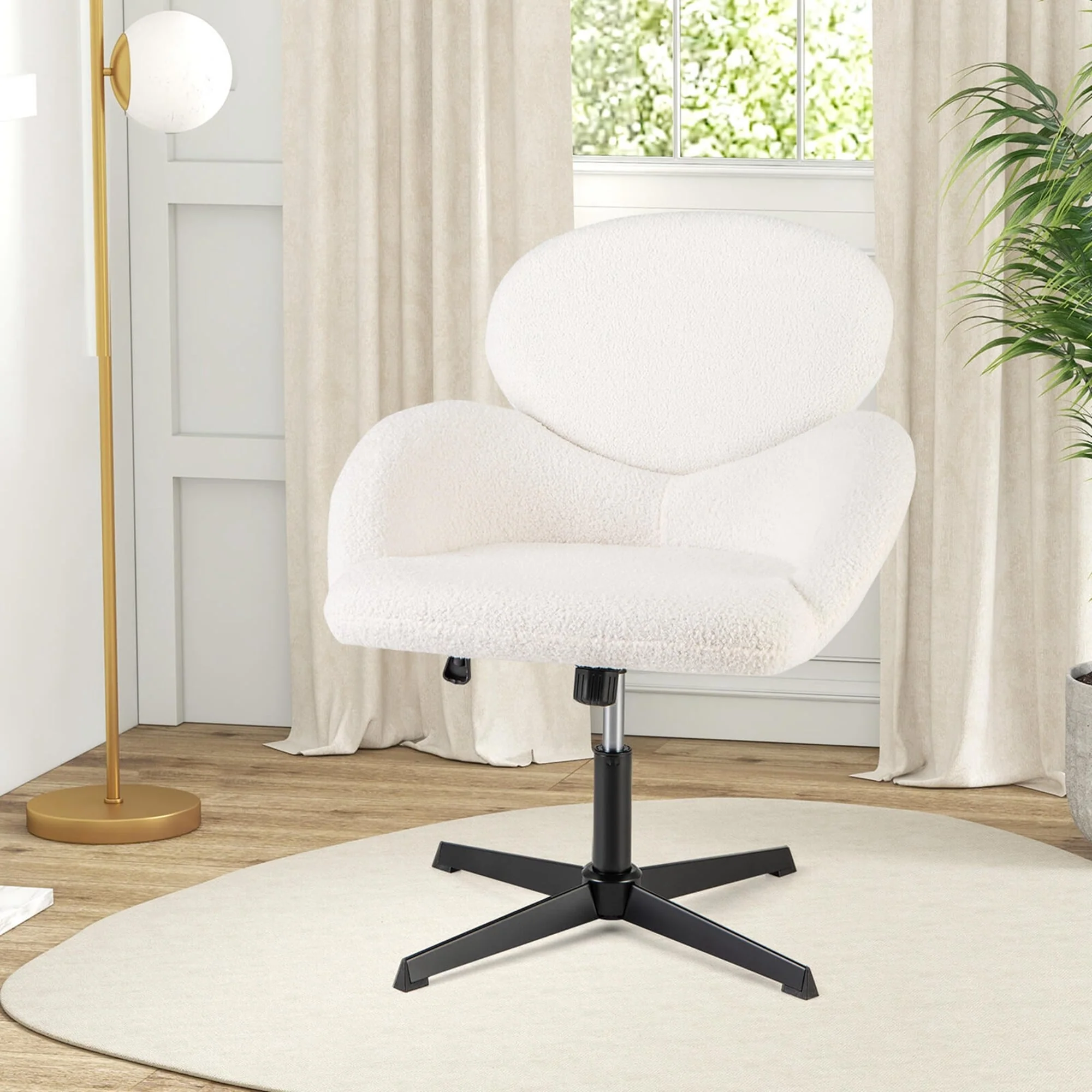 Costway Criss Cross Chair Swivel Cross Legged Chair with Adjustable - See Details