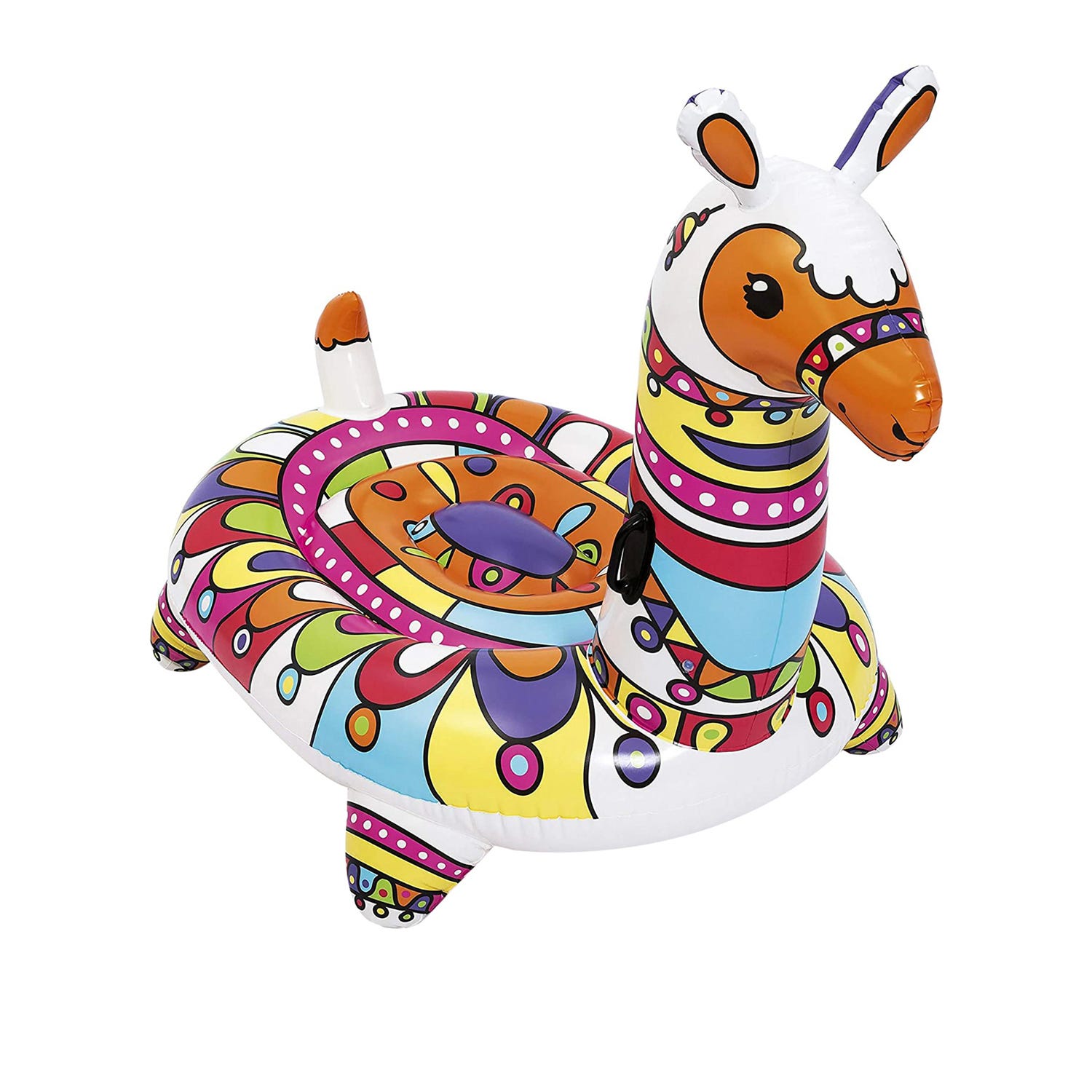Lama gonfiabile cavalcabile Pop Art Bestway, in pvc da 203x114x137 cm