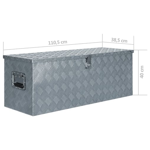 NNEVL Aluminium Box 110.5x38.5x40 cm Silver