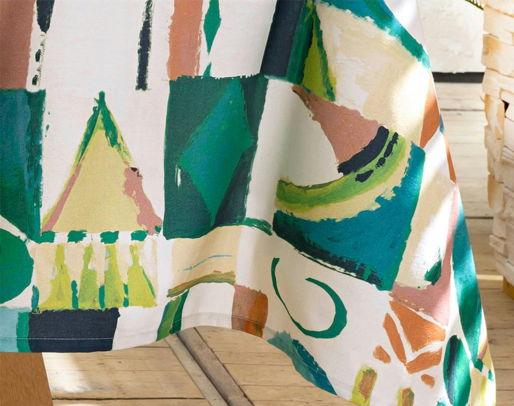 VERTIGONAP - Nappe 140x300 vert en coton 200 g/m²