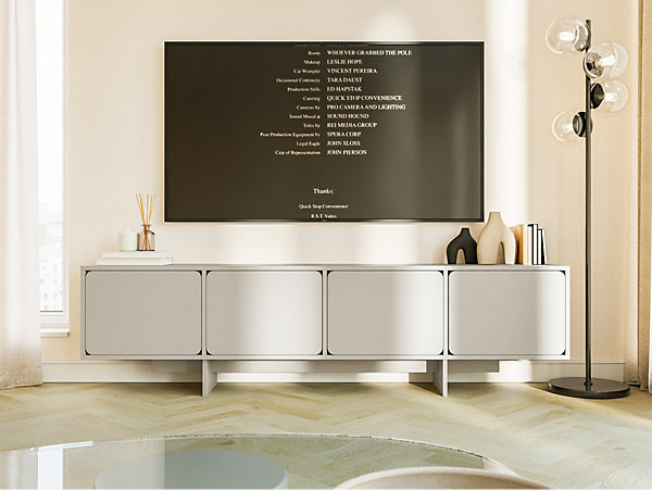 Meuble TV 200 cm 4 portes grège WUWU