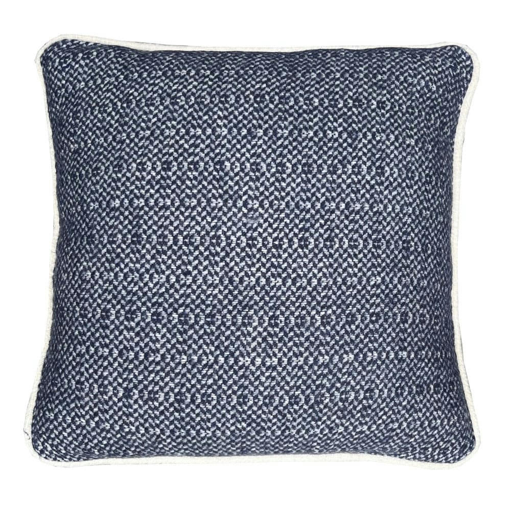 RECYCLÉE - Coussin carré en laine recyclée à structure bleu sidéral 50x50