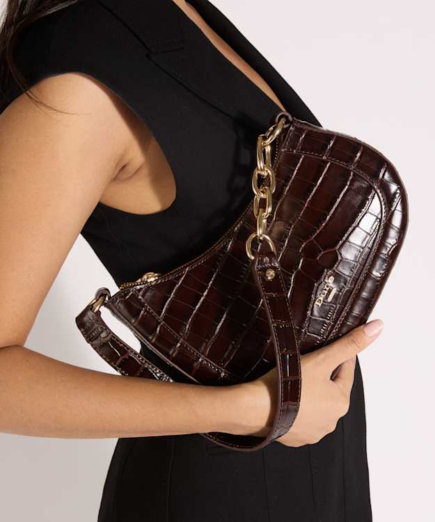 Direction Brown - Chain Detail Shoulder Bag