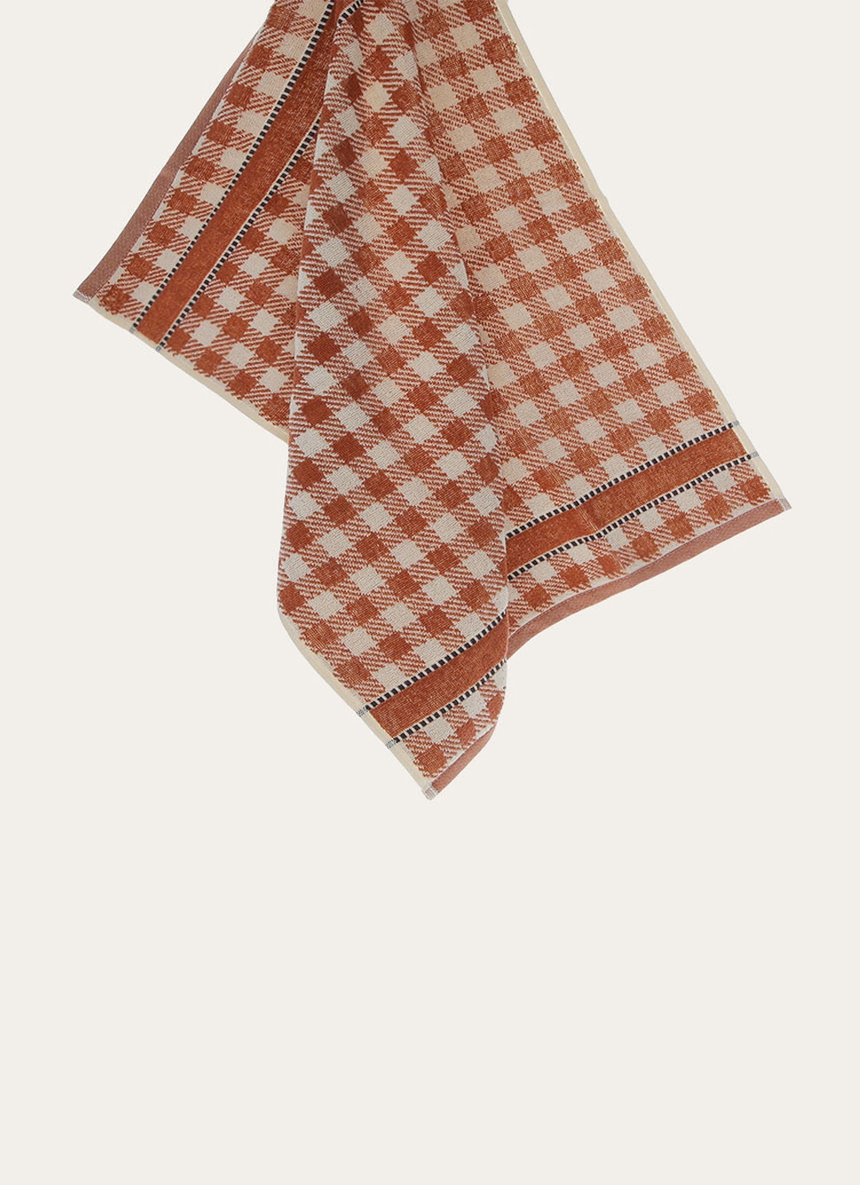 ESSUIE-MAINS EN ÉPONGE à CARREAUX TISSÉ-TEINT TERRACOTTA