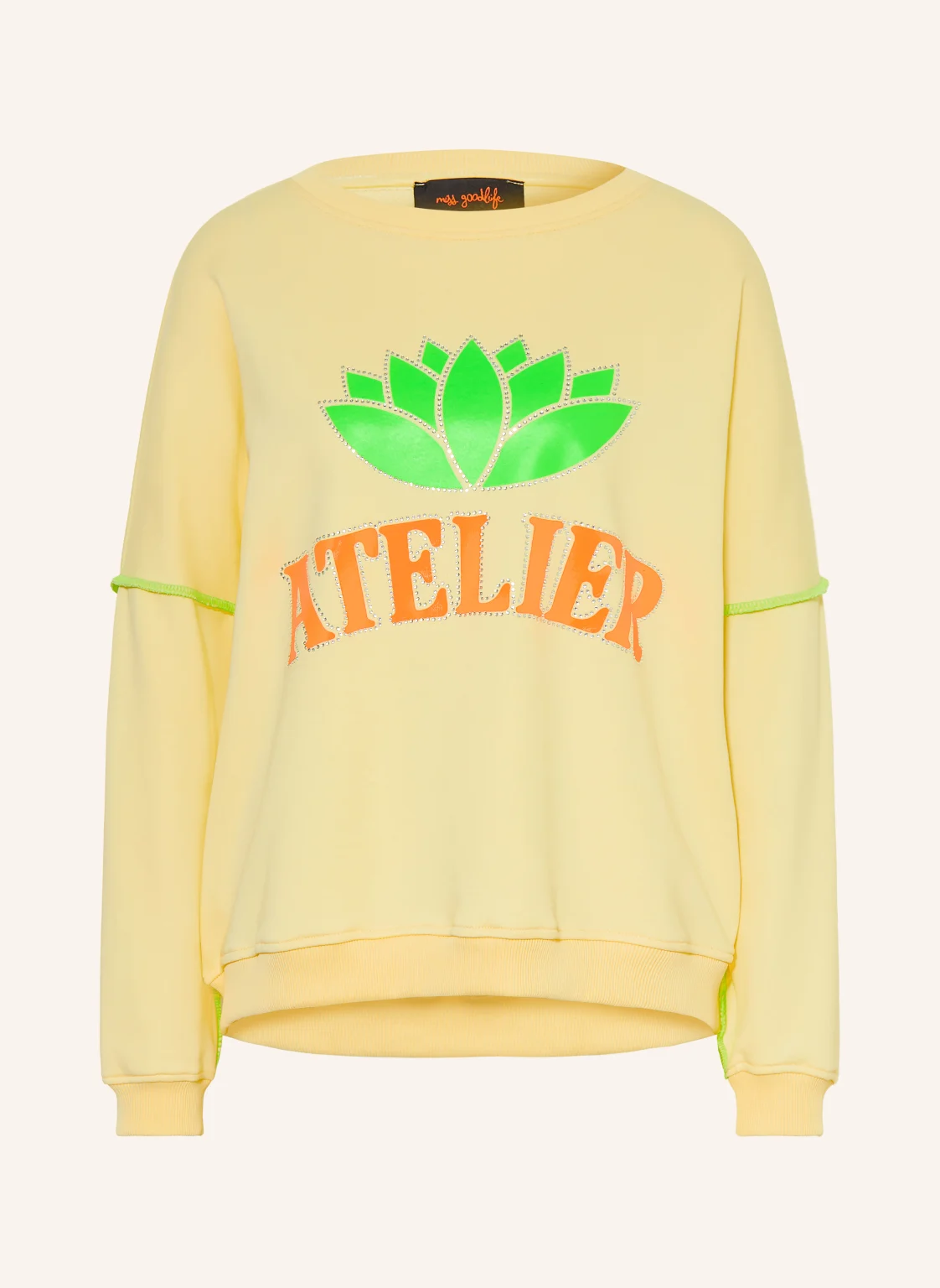 miss goodlife Sweatshirt mit Schmucksteinen