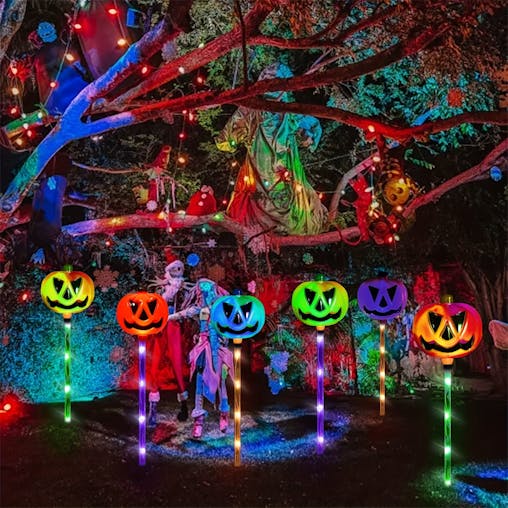 NNETM Solar-Powered Halloween Pumpkin Lights