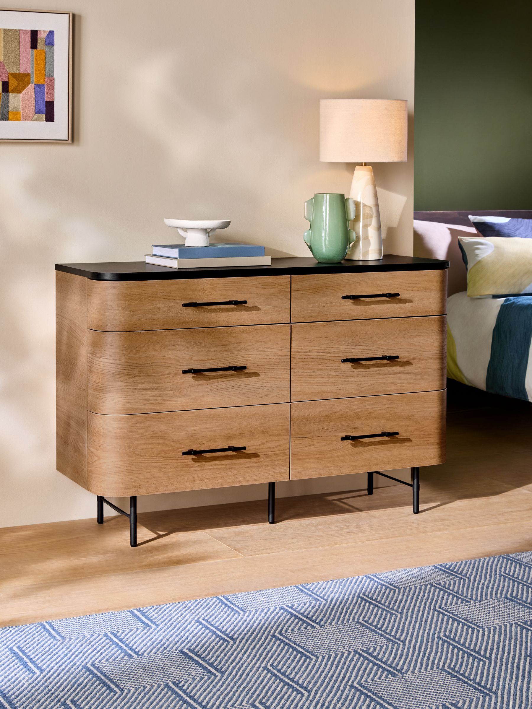 Oak Effect Zeke Wide Chest of Drawer