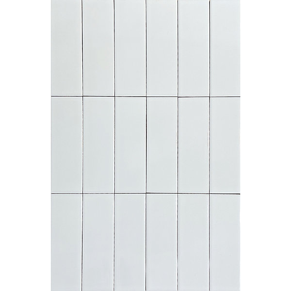 Mini Brick Ikon Lisse White Série Revêtement Porcelaine Premium 5x15cm