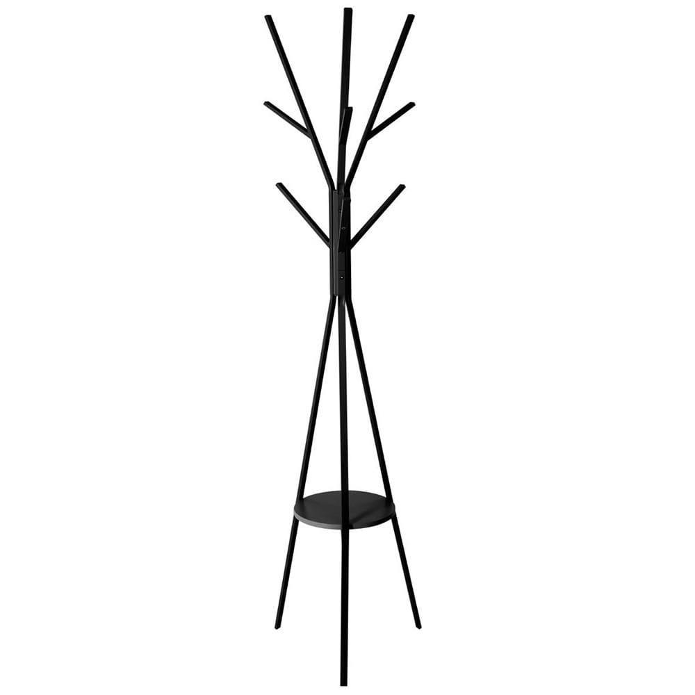 - Porte-manteaux métal et bois noir