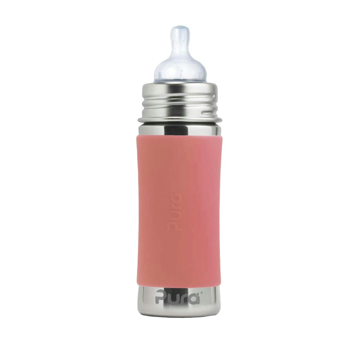 - Biberon évolutif en inox 325ml  Vieux rose