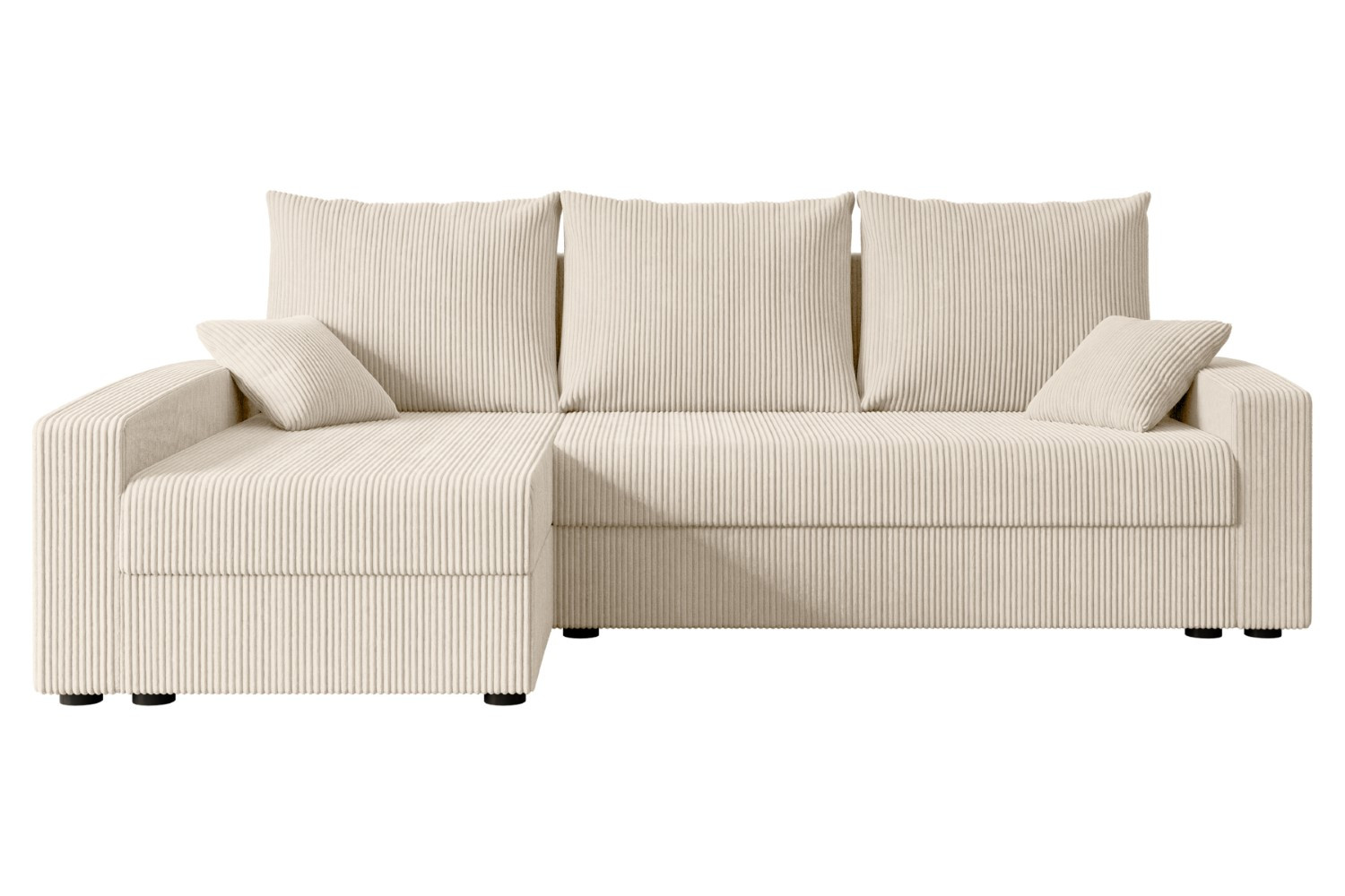 Narożnik z funkcją spania i pojemnikiem ALESIA-L 231x140x90 cm Beżowy