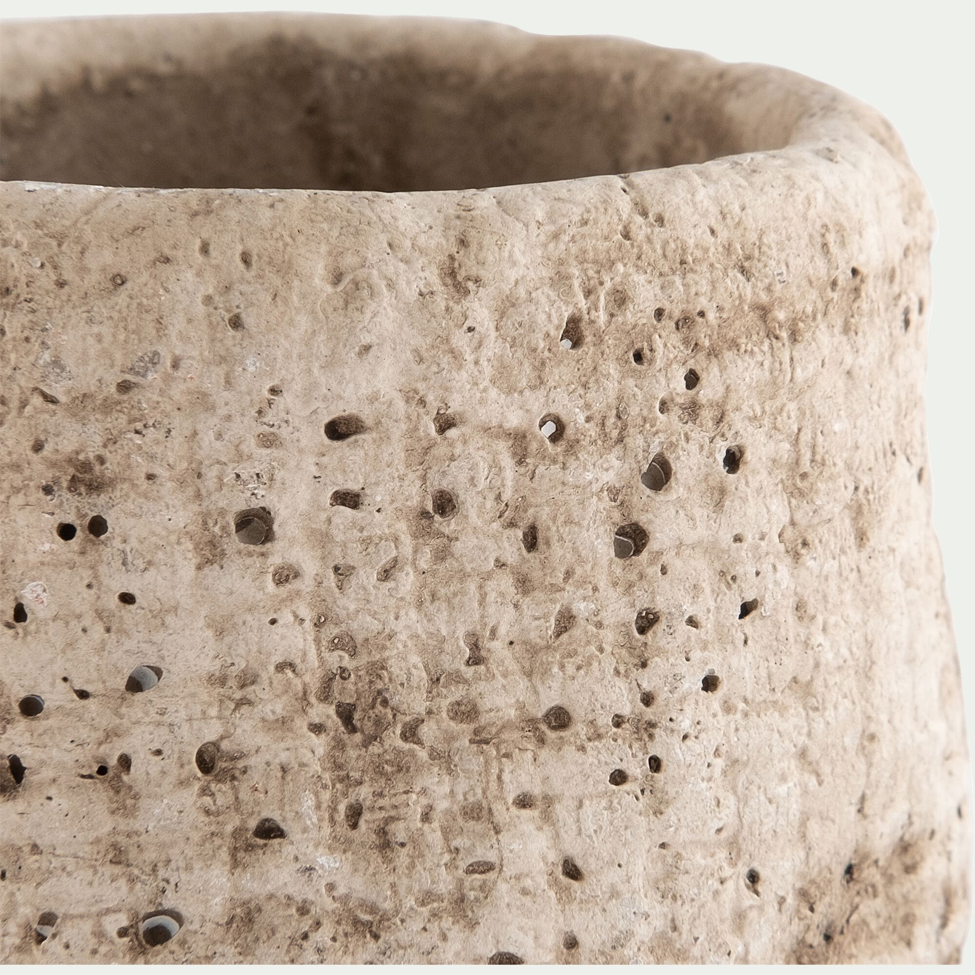 JAHA - Cache-pot en ciment D8xH7cm - beige