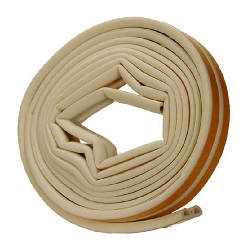 Joint adhésif en caoutchouc profilé D blanc 9 mm x 6 m CONFORTEX