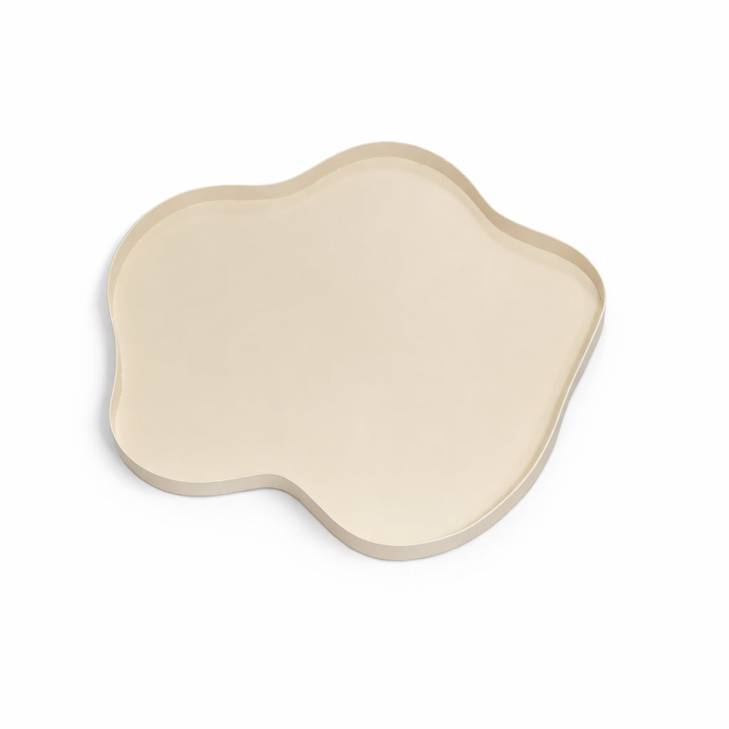 LOFT42 Serva Organisch Metalen Dienblad – Beige – Ø60 cm