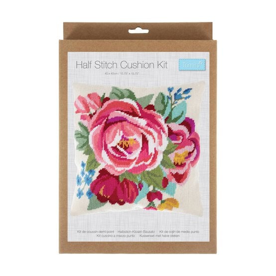 Trimits Spring Bloom Half Stitch Cushion Kit 40cm x 40cm