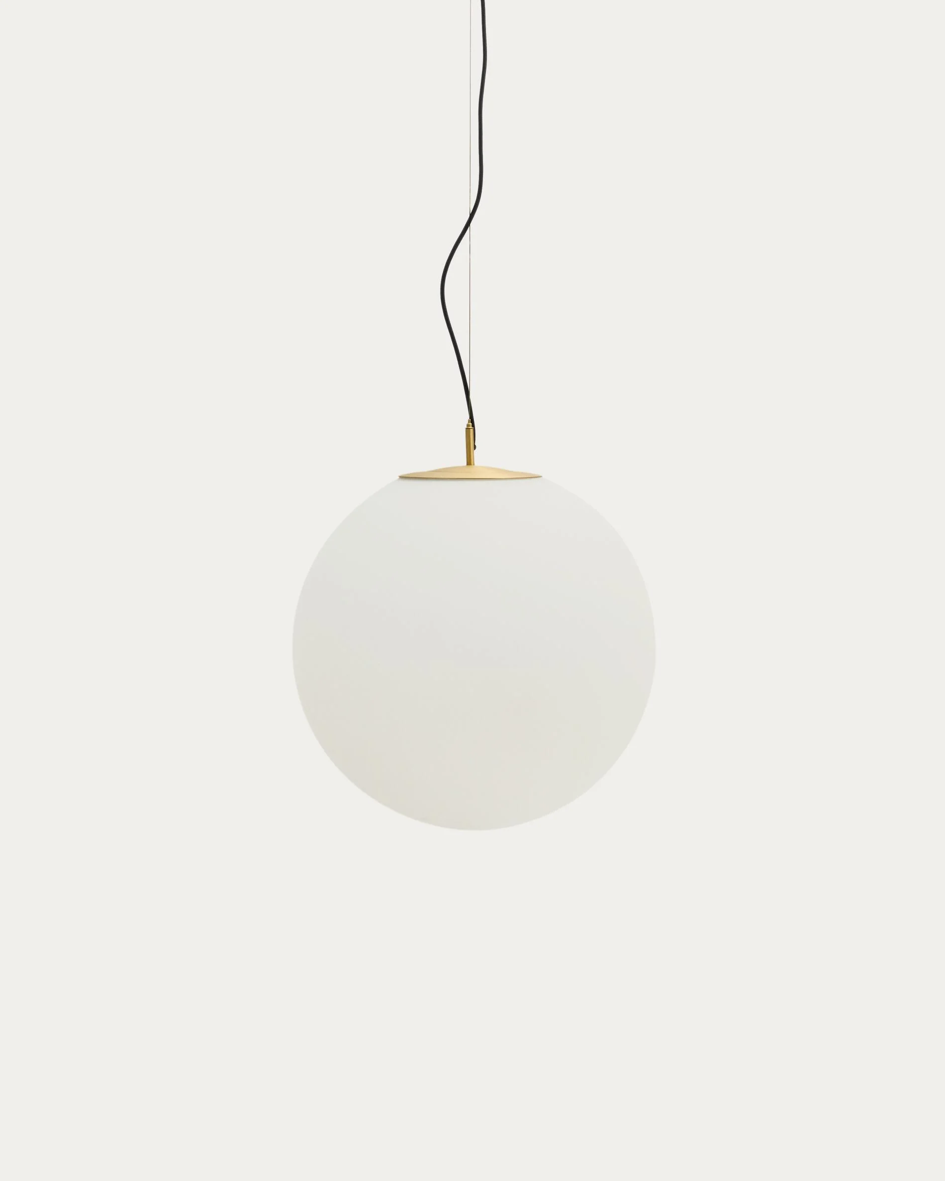 Brisia metal ceiling lamp with brushed brass finish and 1 frosted glass ball Ø50cm