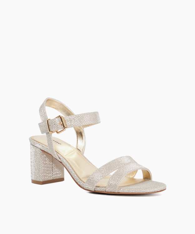 Merisa Gold - Wide-Fit Block-Heel Sandals