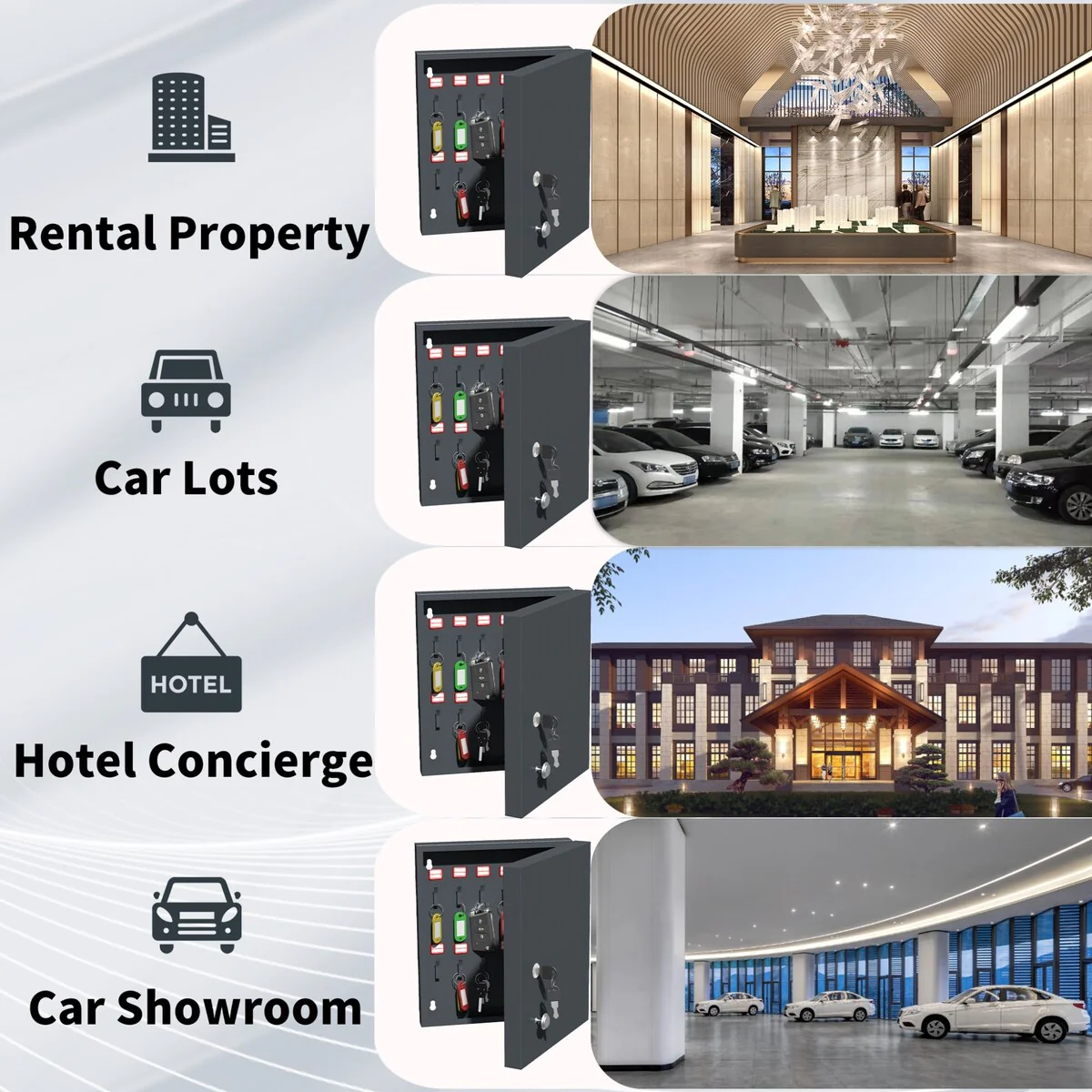 GEITIN Metal Key Box Storage Cabinet with 24 Hooks