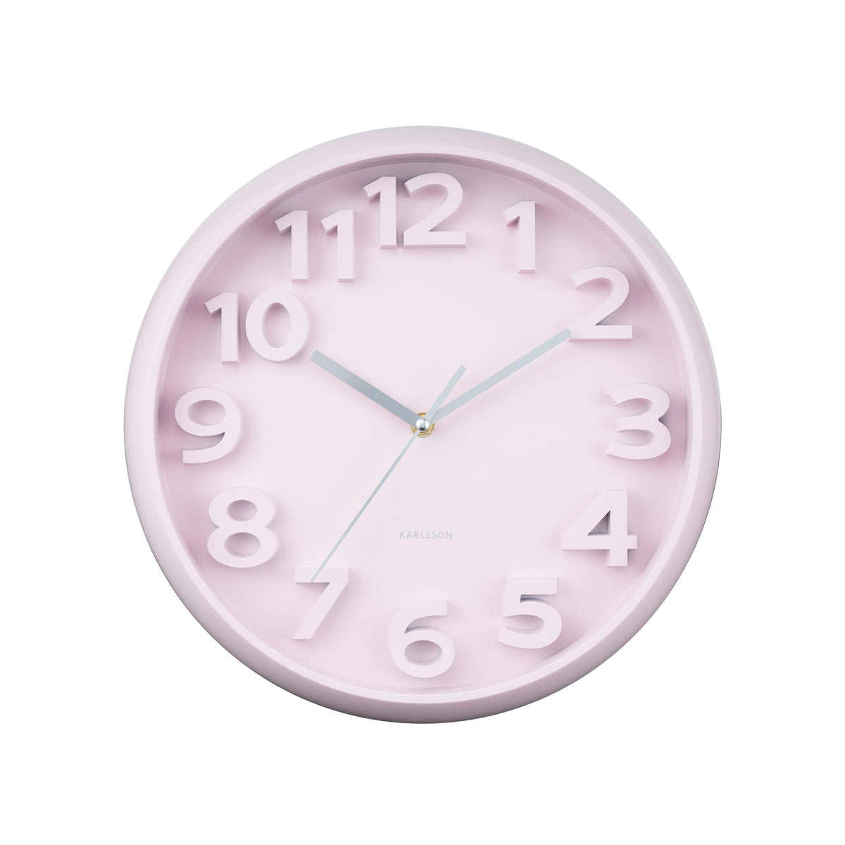 Karlsson wandklok Elevated Classic Numbers - roze - Ø33.5cm