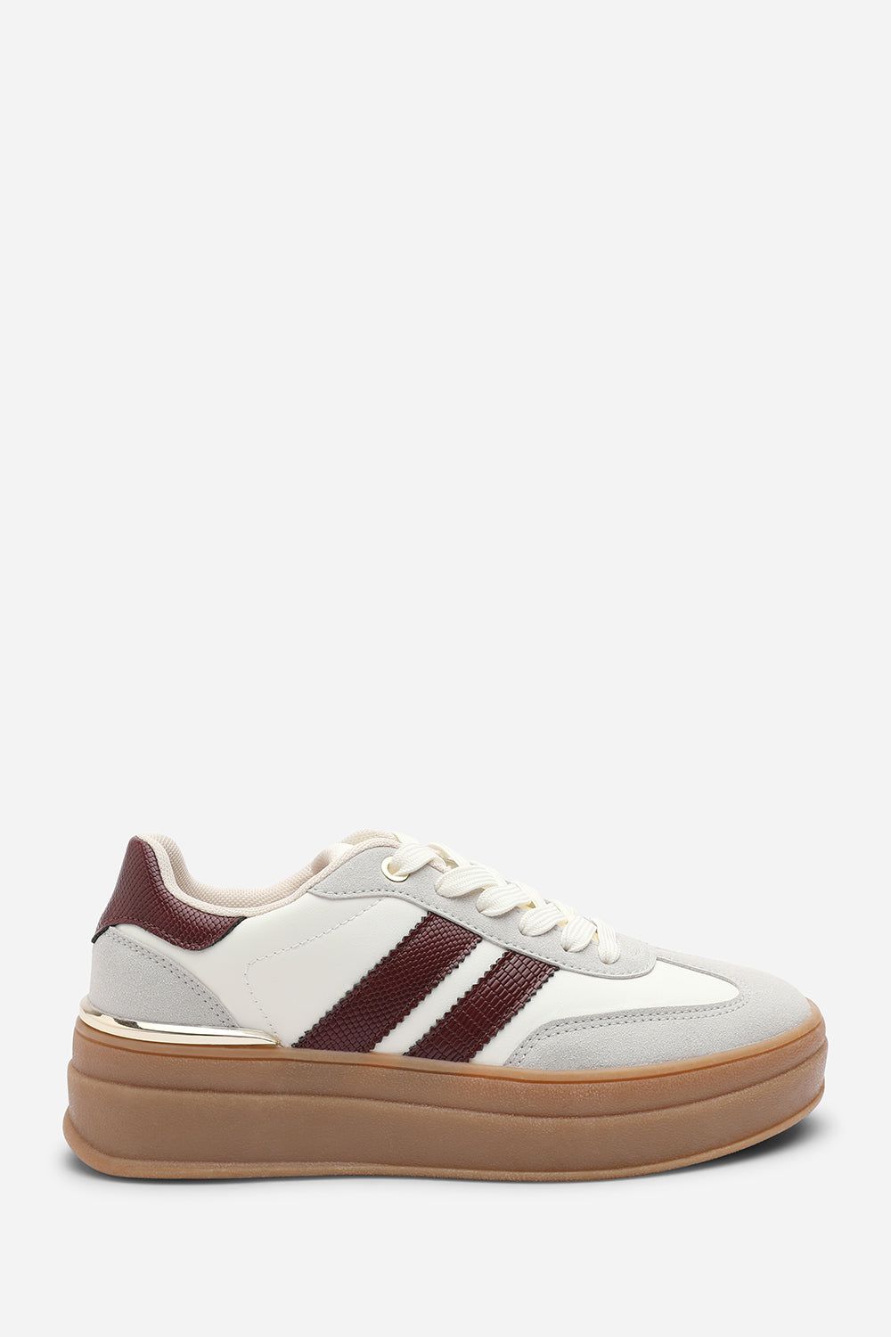 Where's That From Brisa' Platform Lace Up Trainers with Side Stripes