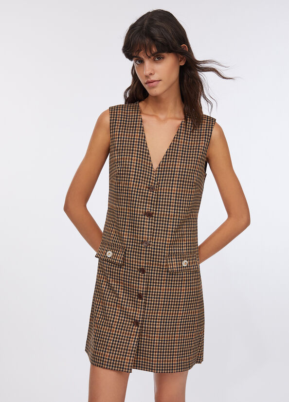 Vestito corto a quadretti