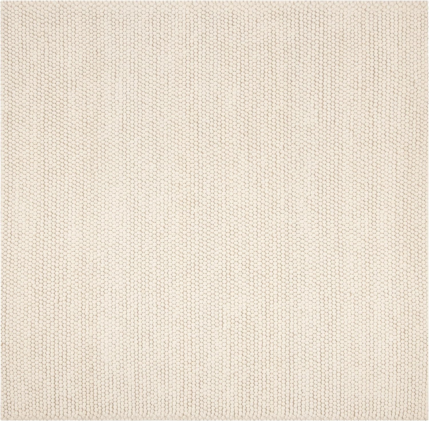 SAFAVIEH Natura Collection Area Rug - 12' Square, Ivory, Handmade Wool Blend, Textured Design, Ideal for Living Room, Bedroom, Dining Space (NAT620A)