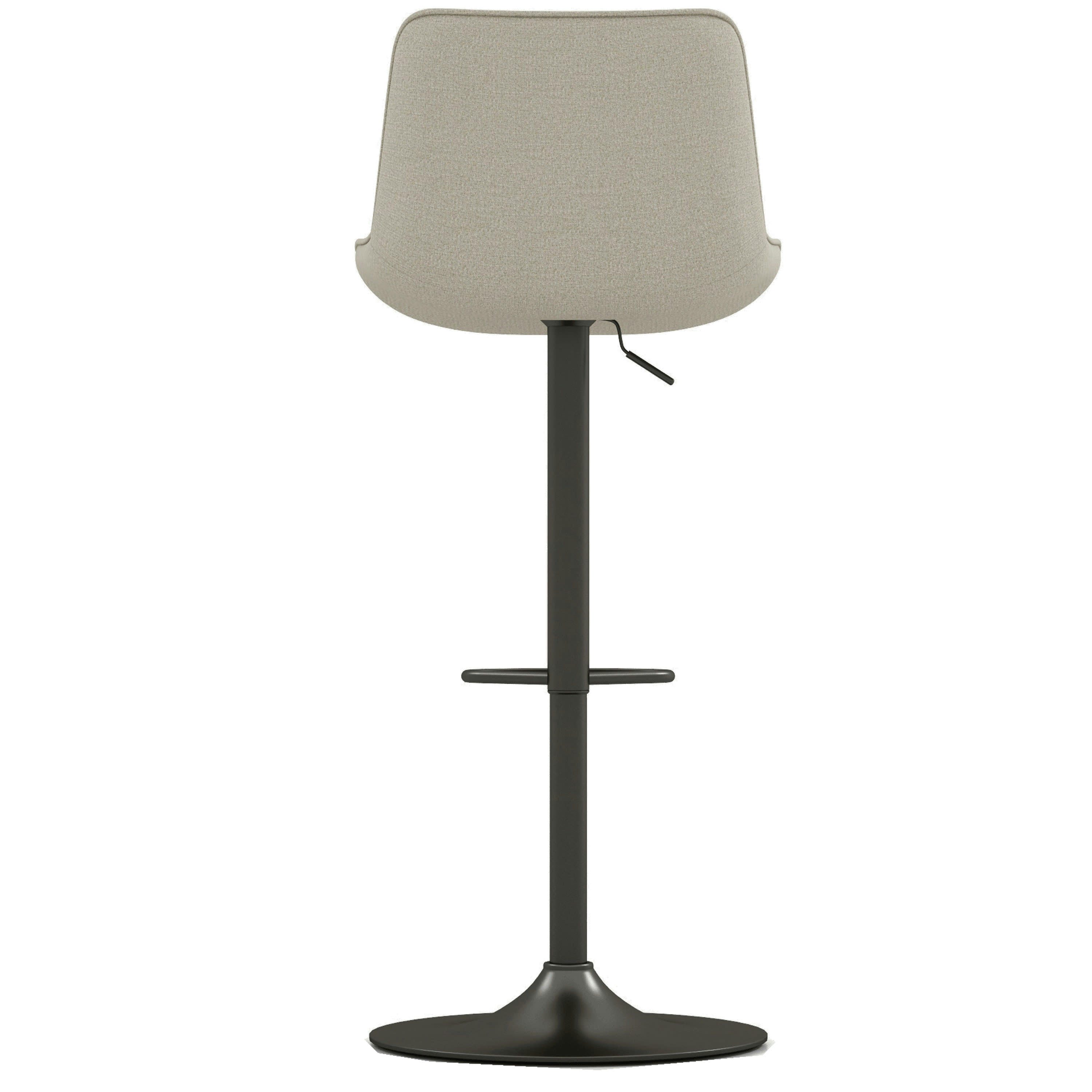 DINO - Tabouret de bar en tissu Coloris Lin et métal noir mat(x2)