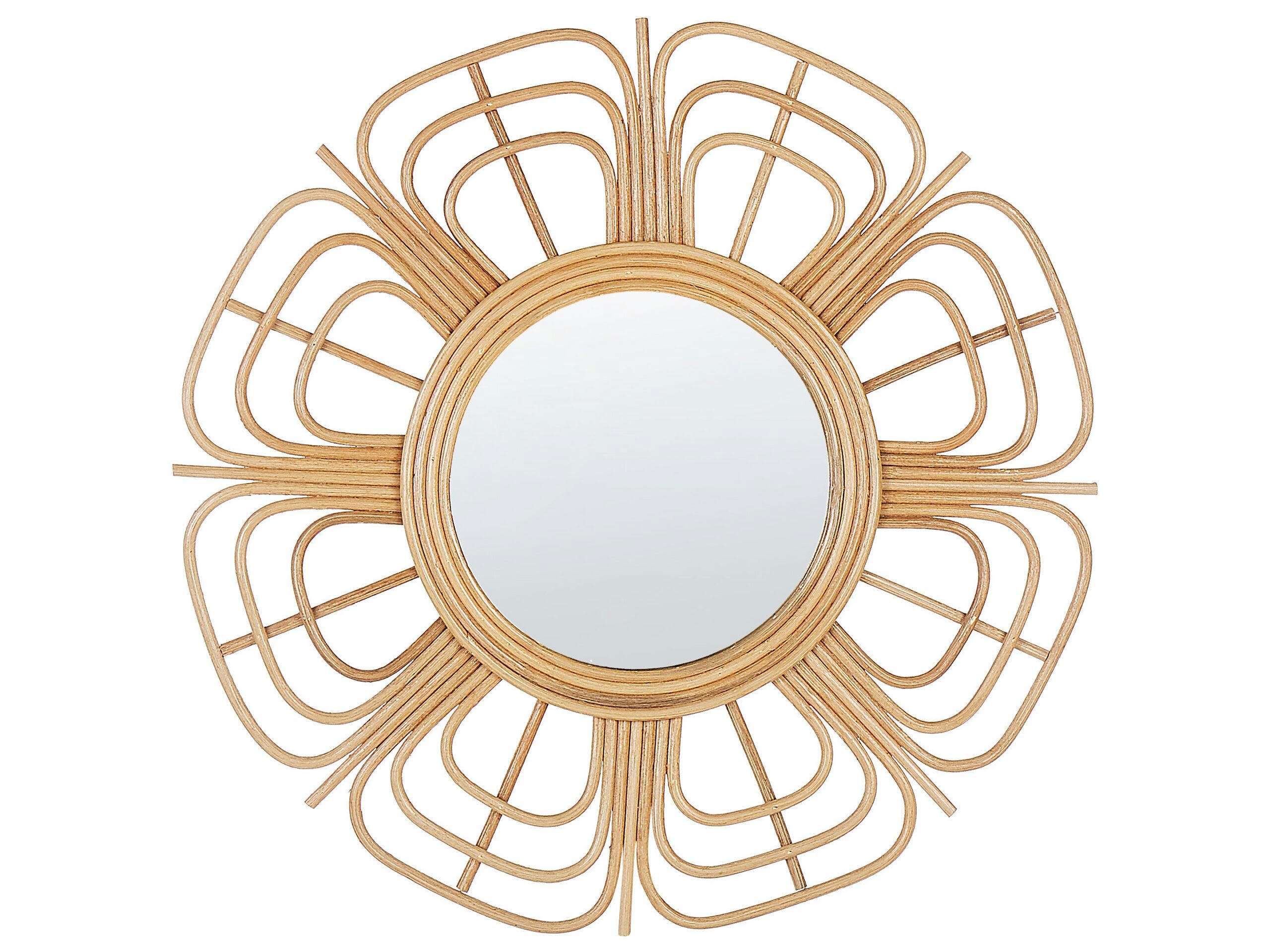 PASAKU - Miroir en rotin beige 60x60