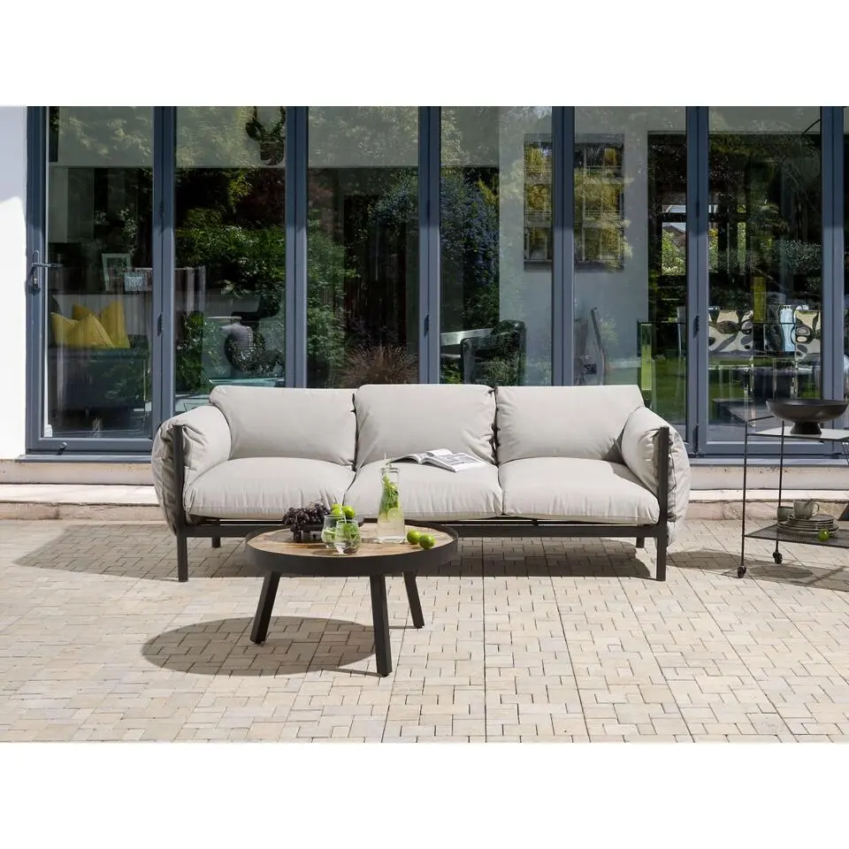 ESPERIA - Loungebank 3-zits - Lichtgrijs - Aluminium