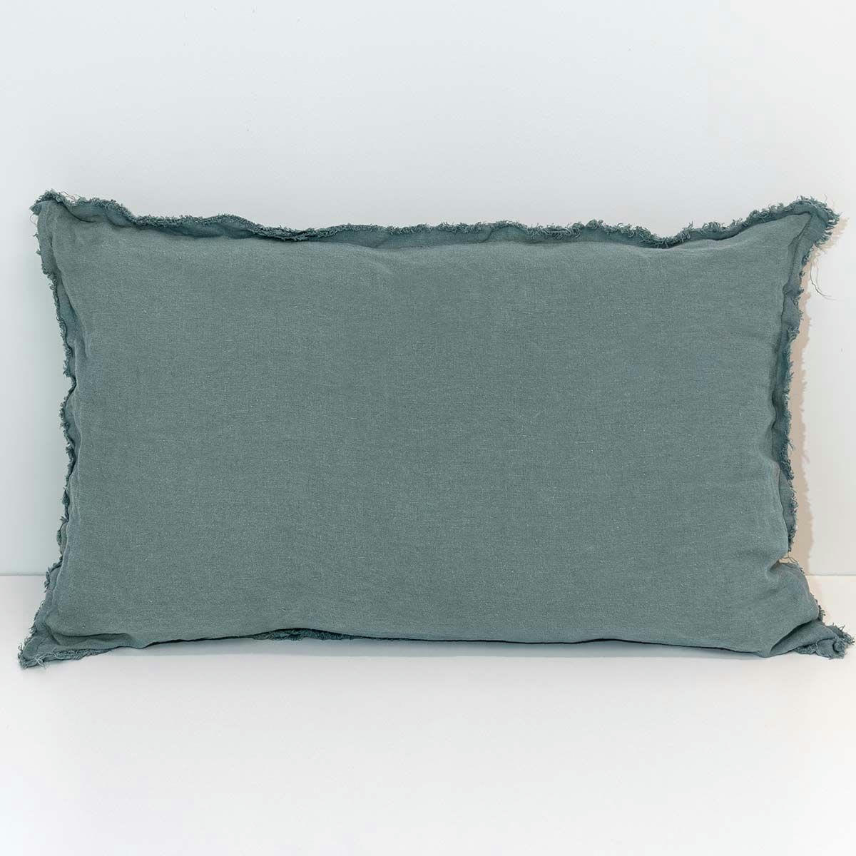 - Coussin en chanvre lavé Bleu