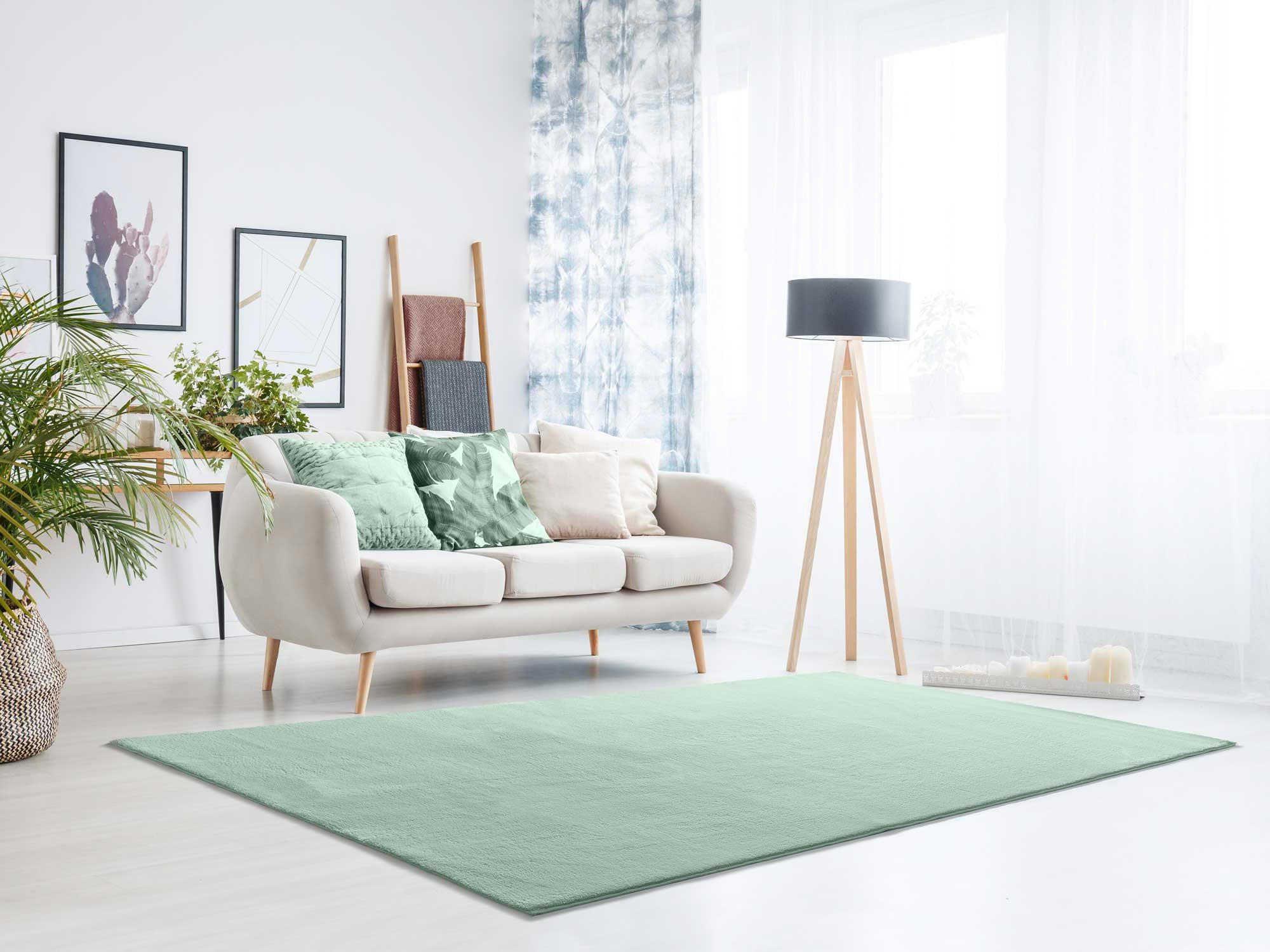 LOFT - Tapis uni lavable vert, 80X150 cm