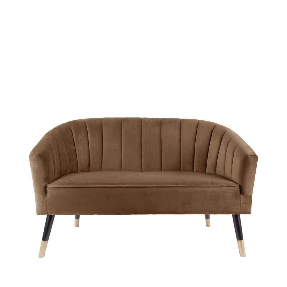 ROYAL - Canapé 2 places en velours chocolat