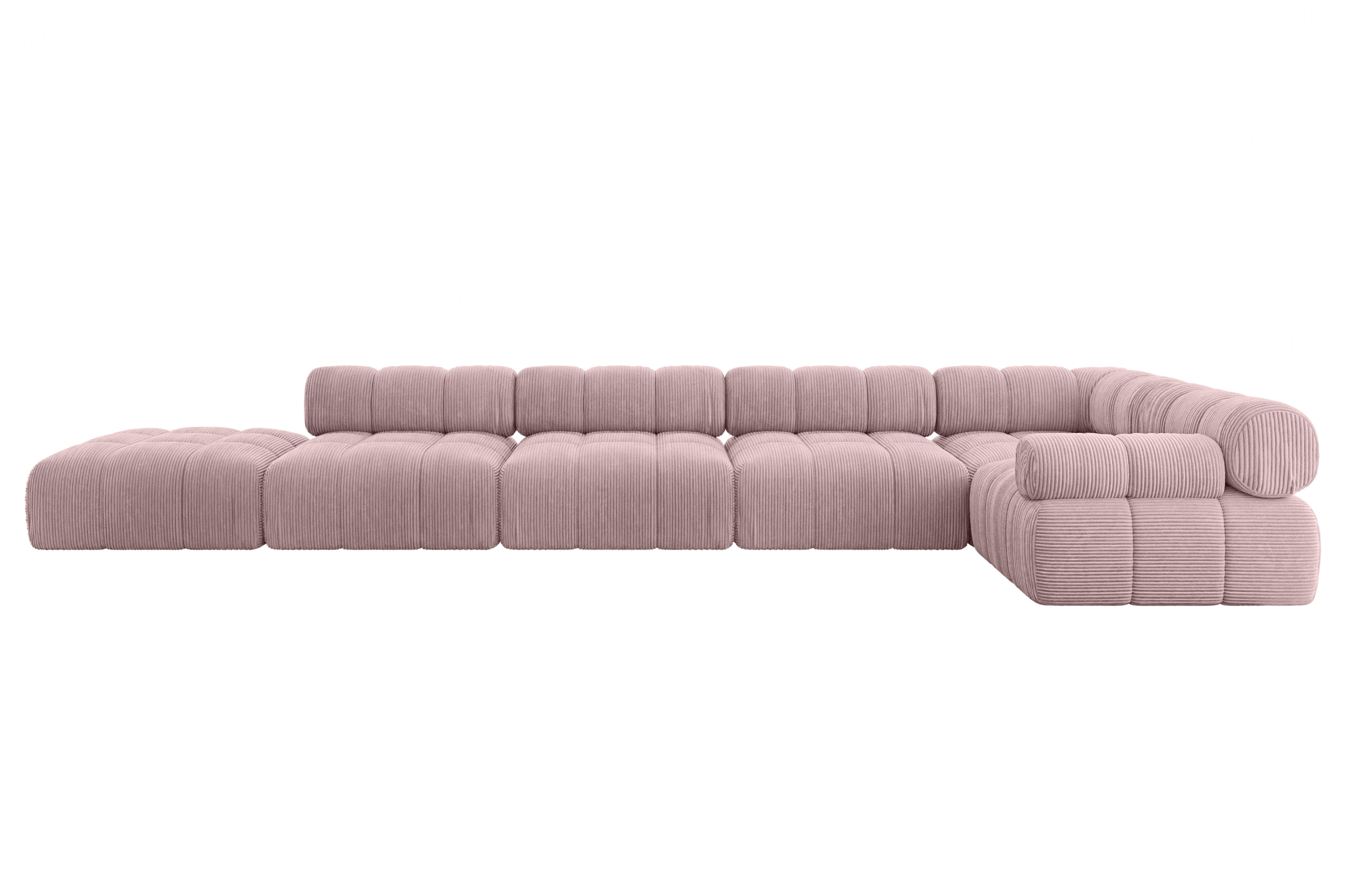 Narożnik prawostronny modułowy FELTO-L3 475x190x70 cm Różowy