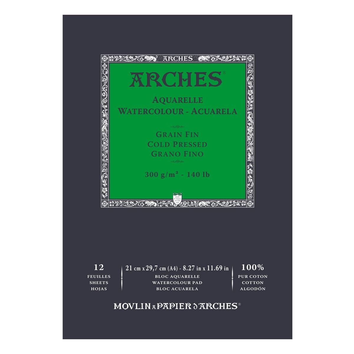 Arches Cold Pressed 300g Watercolour Paper A4 12 Sheets