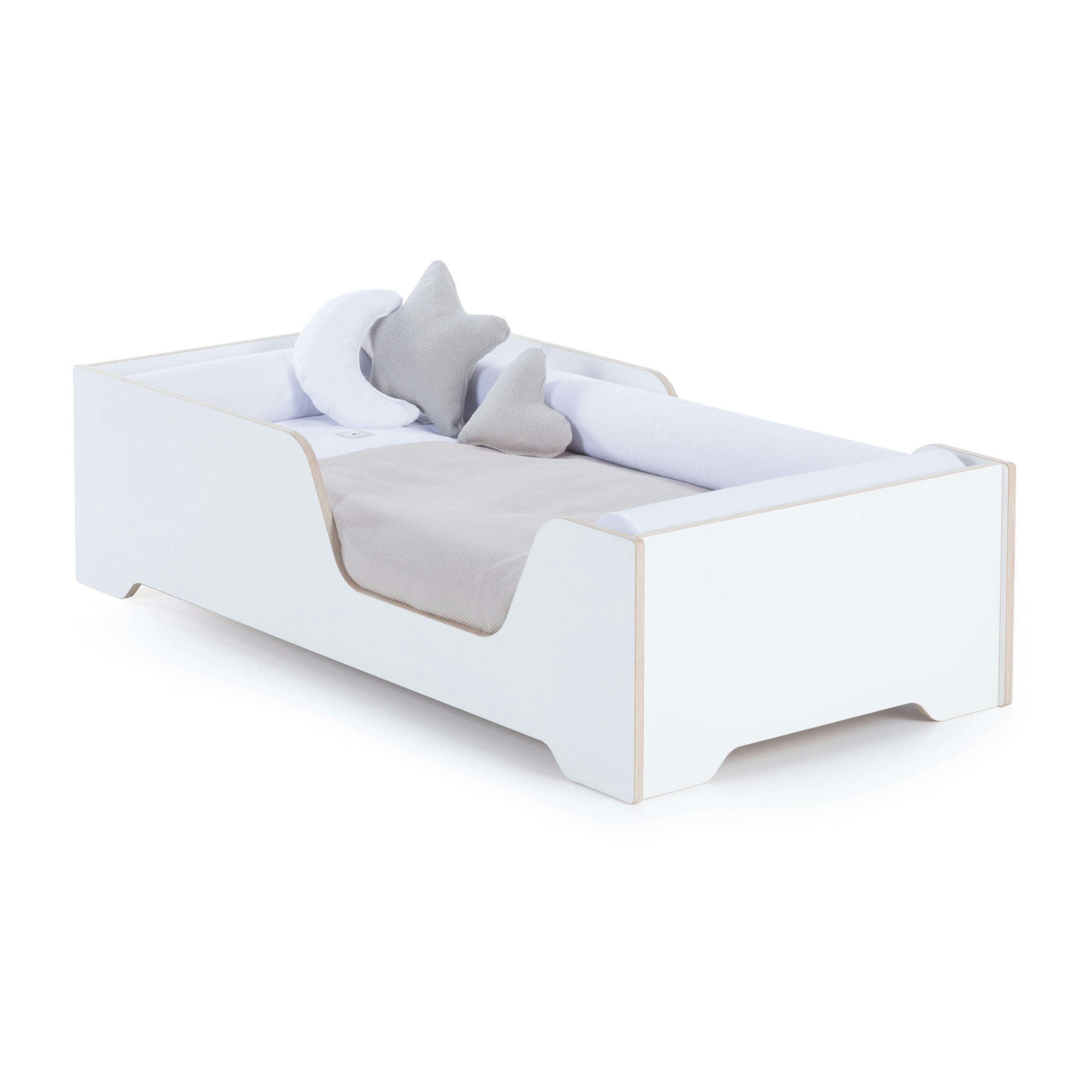 ILMOON - Lit bébé basso Montessori 70x140 cm en blanc