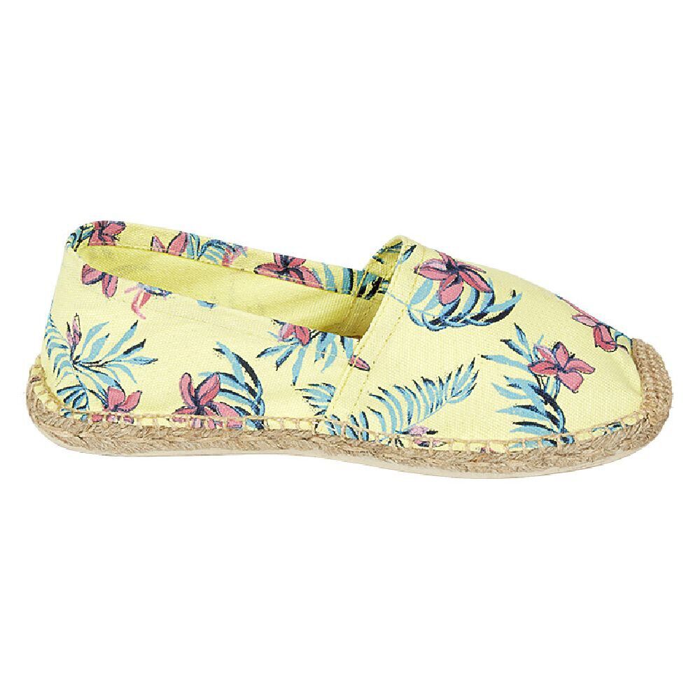 Espadrilles Femme imprimé tropical jaune T36/40