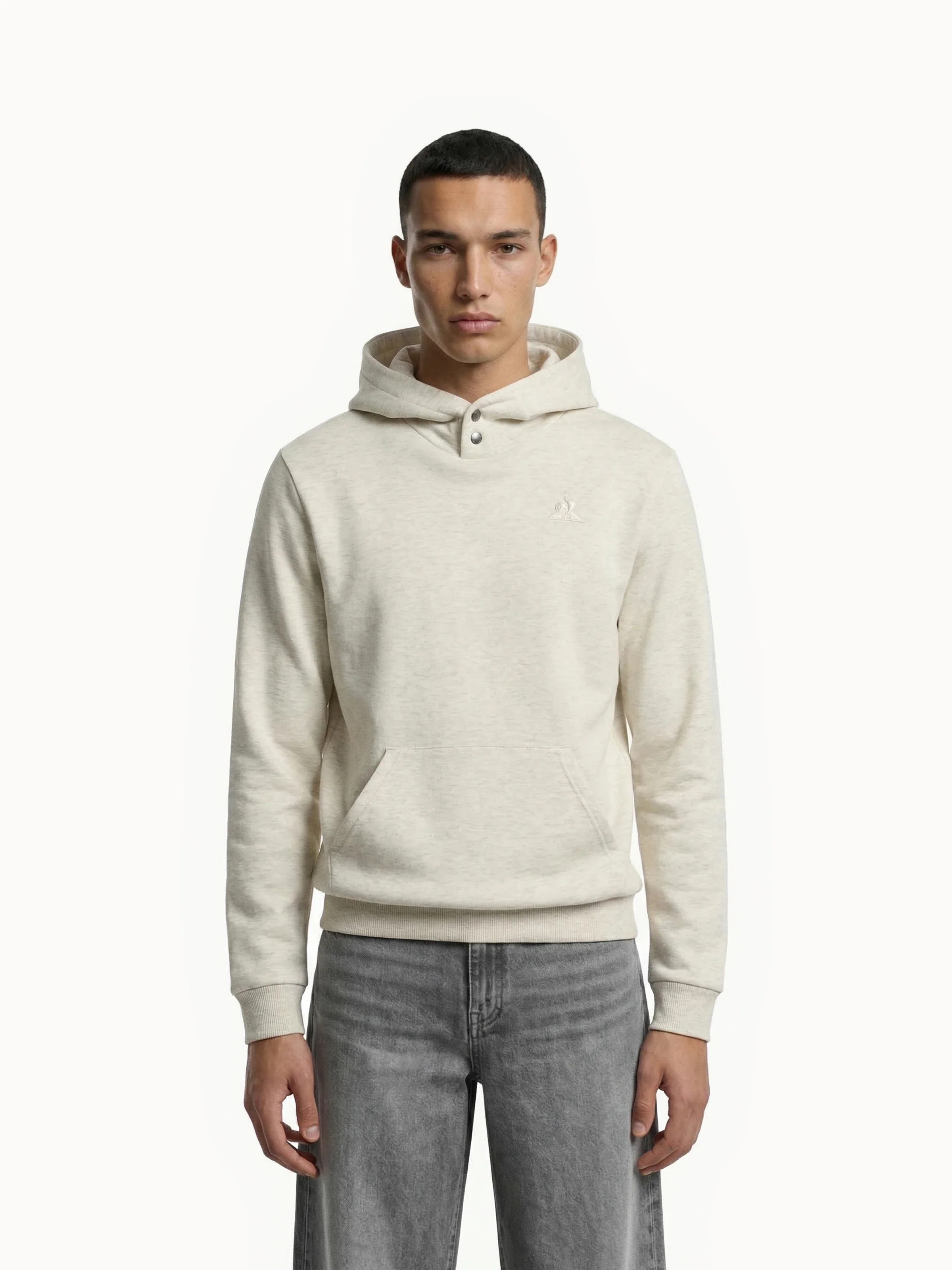 Sweat à capuche Essentiel double face avec logo brodé ton sur ton
