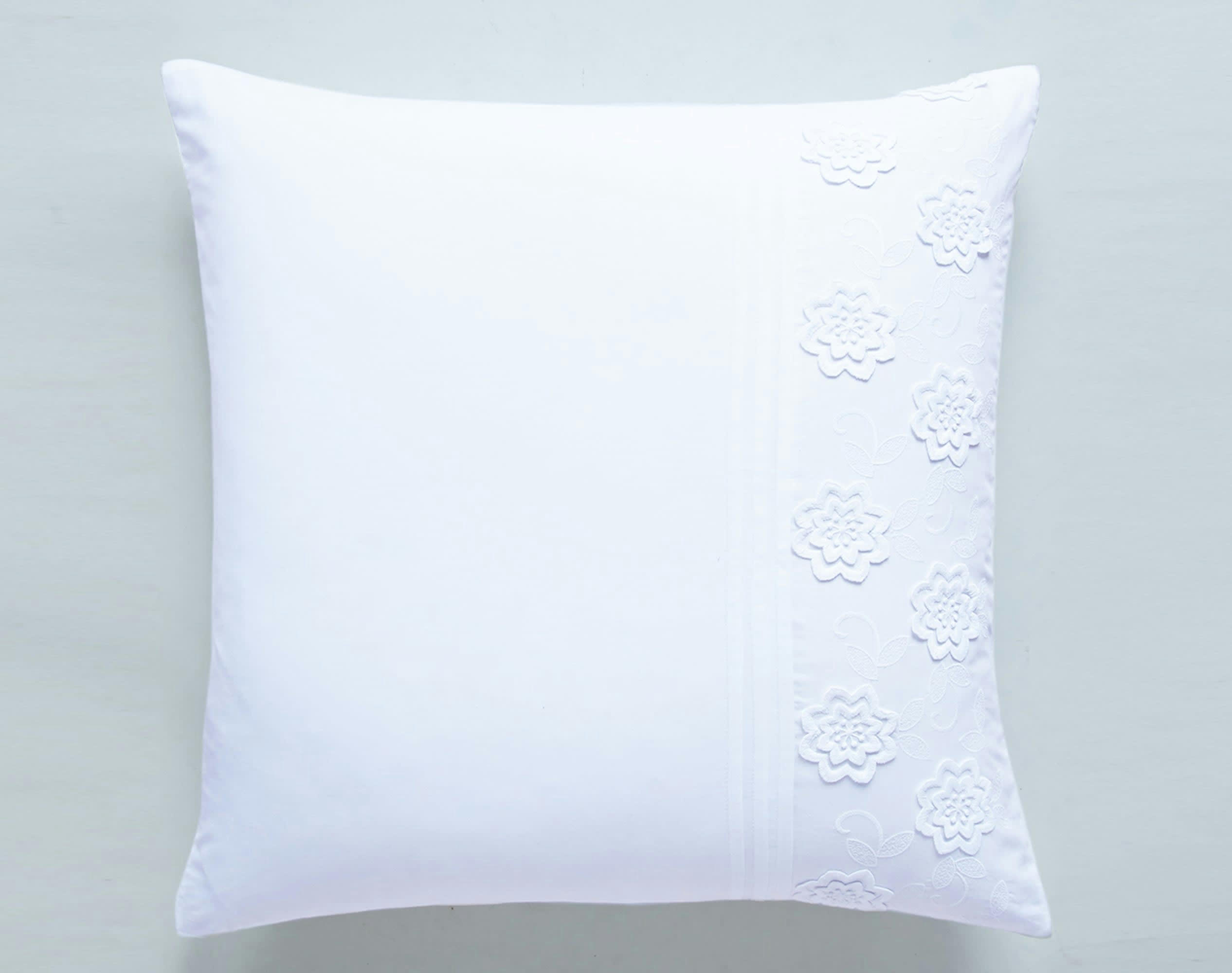 DELICATESSE - Taie d'oreiller 63x63 en coton blanc