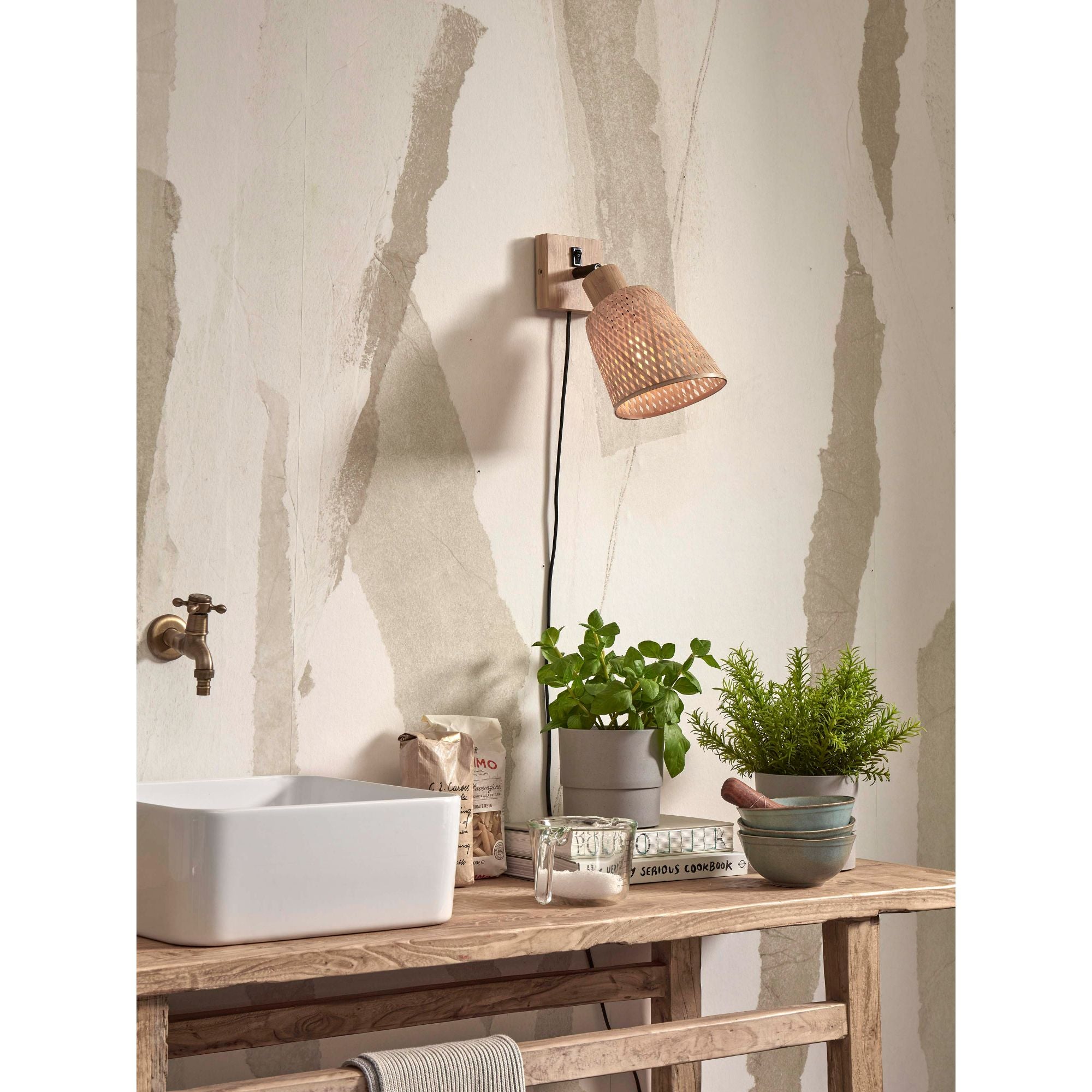 GOOD&MOJO Wandlamp Java - Bamboe - Ø15cm