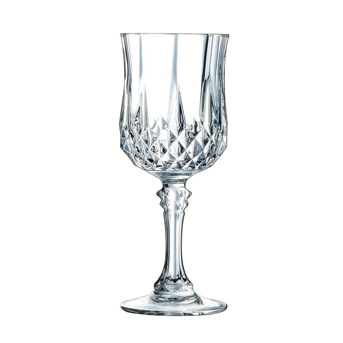 LONGCHAMP - 6 verres à pied 17cl - Verre ultra transparent au design vintage