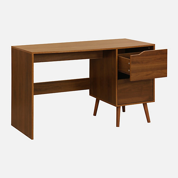 Bureau à 2 tiroirs décor bois de noyer