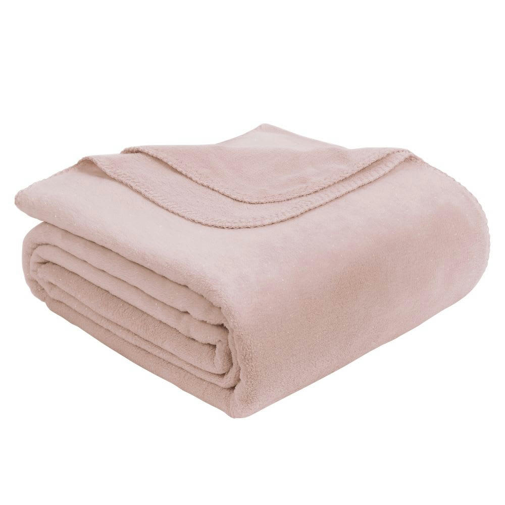 CHANT - Plaid imitation fourrure rose 150x230