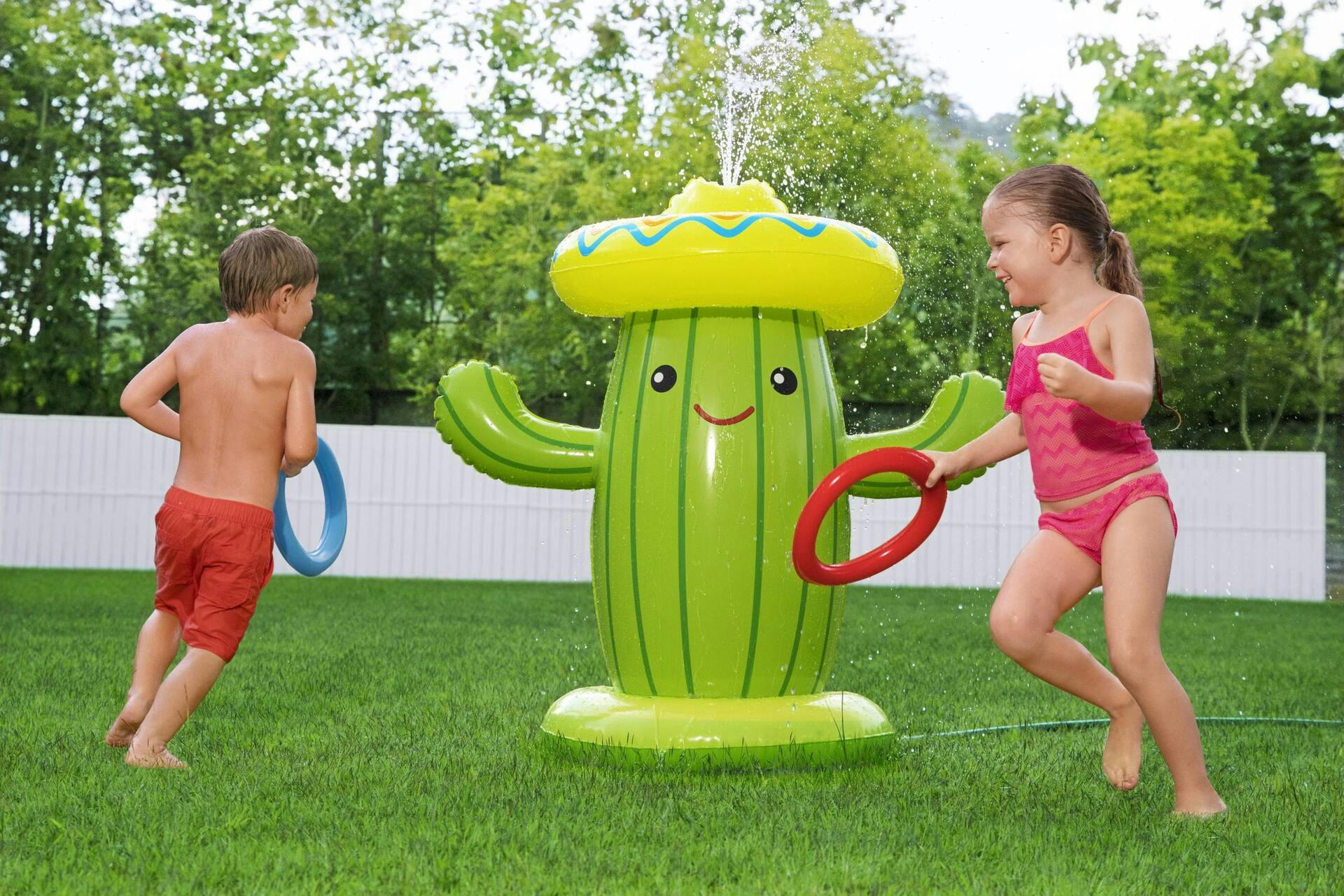 Bestway Large Sweet & Spiky Cacti Inflatable Sprinkler, Age 3+