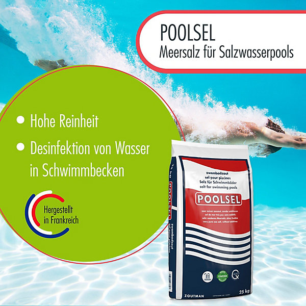 25 kg de sel marin POOLSEL pour piscines x6