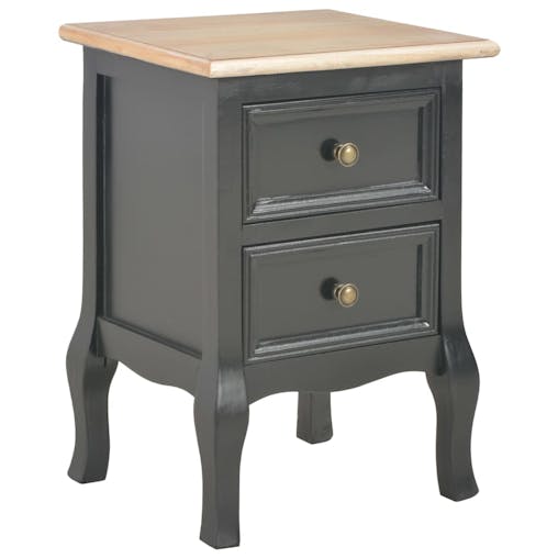 NNEVL Bedside Cabinets 2 pcs Black 35x30x49 cm MDF