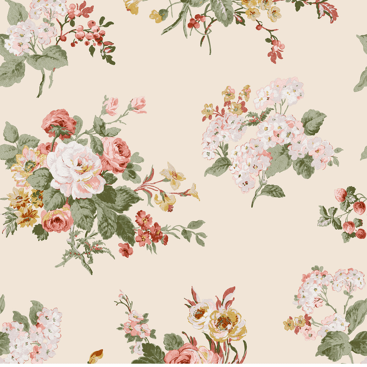 Laura Ashley Vliesbehang - Rosemore Pale Sable - 10mx52cm