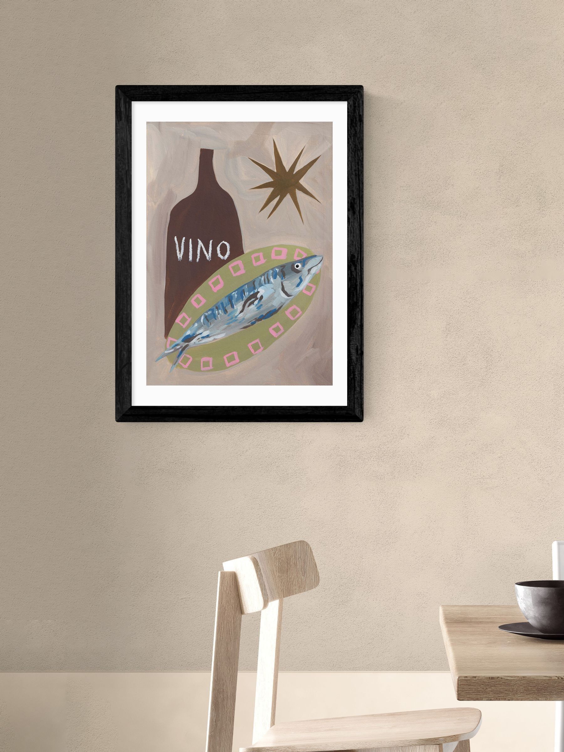 East End Prints Black Fish Supper Wall Art Print by Jazmine Joye