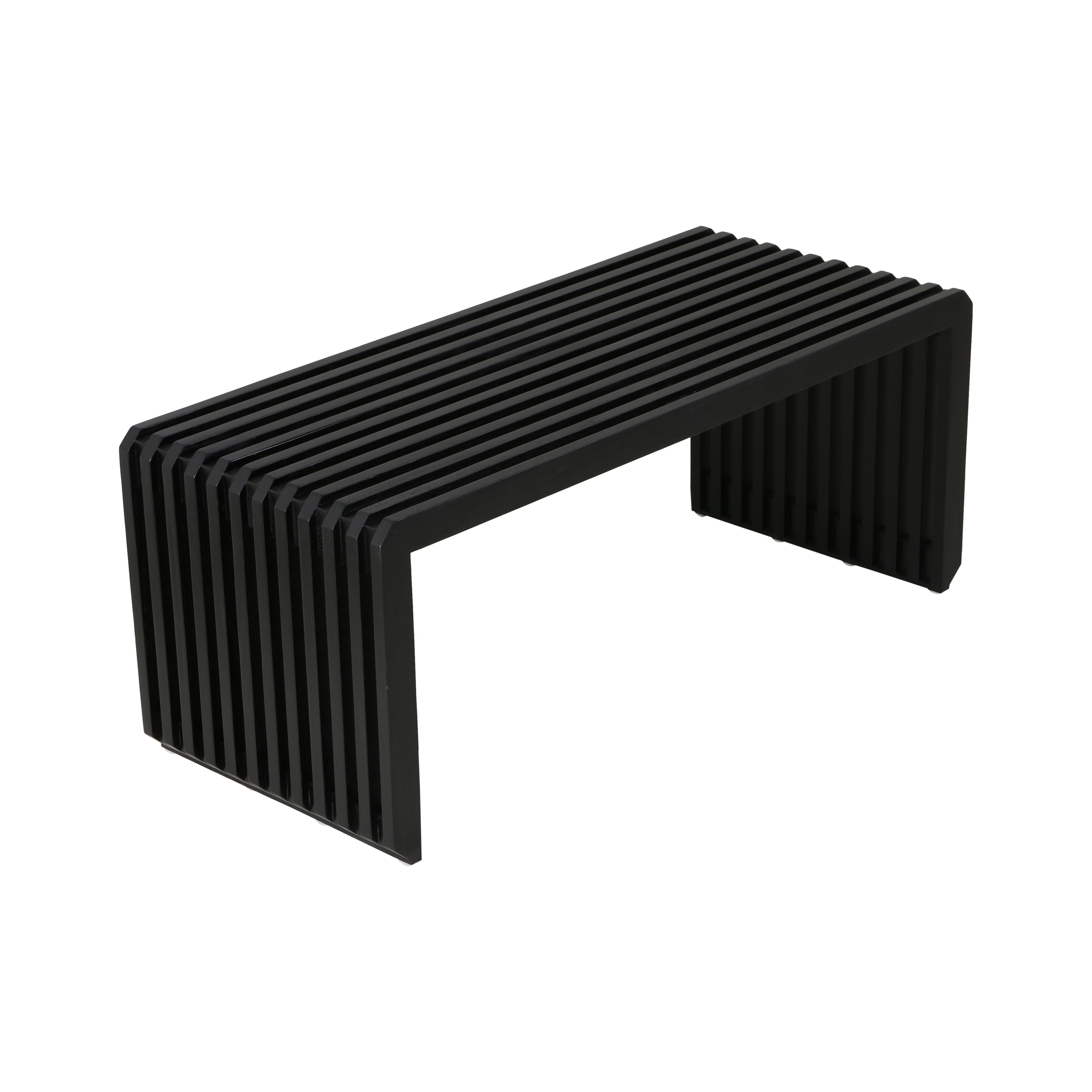HKliving Slatted Bankje B 96 cm - Zwart