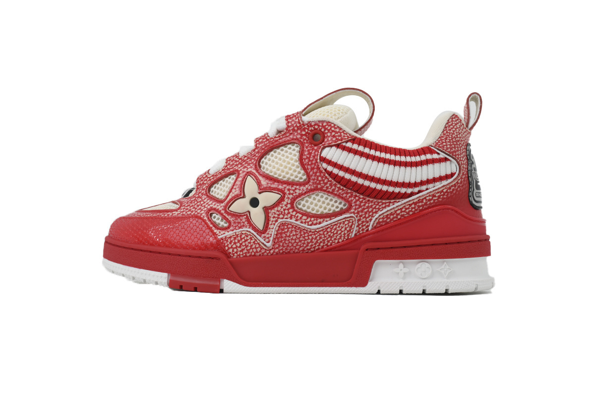 Louis Vuitton LV Skate Sneaker Knitted Collar Red 1AHSVL