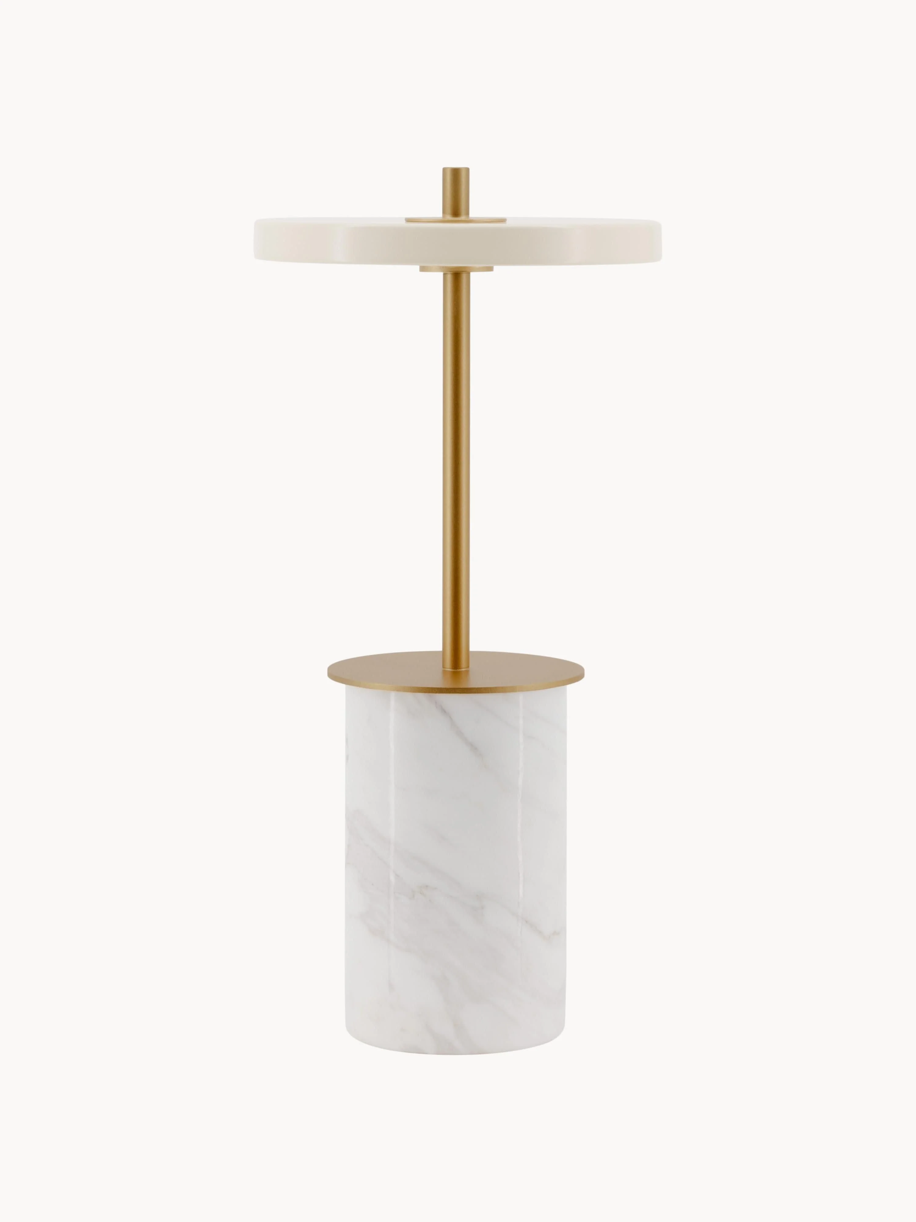Kleine mobile LED-Tischlampe Asteria aus Marmor, dimmbar